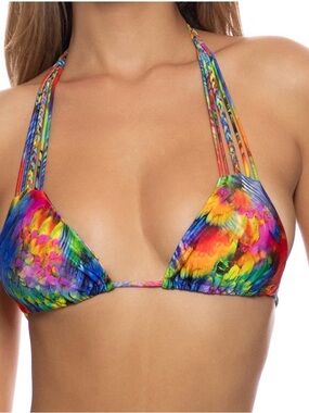 Luli Fama Red and Multicolor Trim Bikini